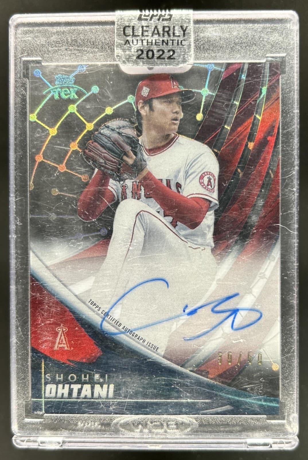 2022 Topps Clearly Authentic Shohei Ohtani Tek Auto Autograph #/50 Angels