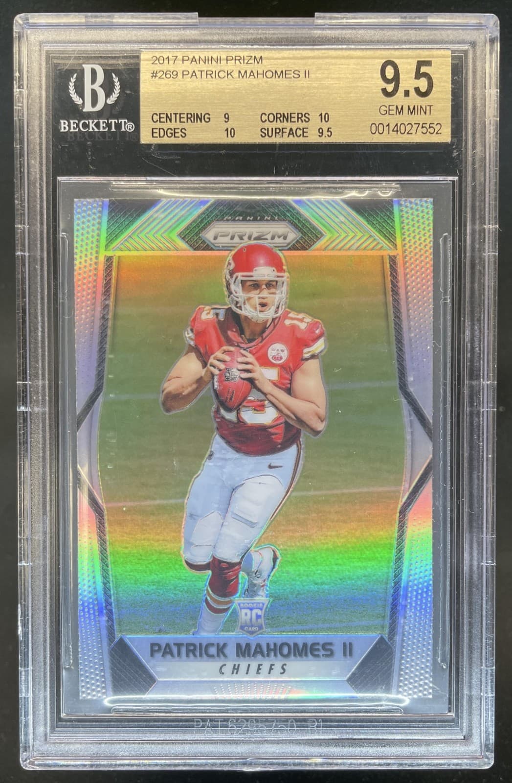 2017 Panini Prizm Patrick Mahomes II Rookie RC #269 Chiefs BGS 9.5 GEM MINT