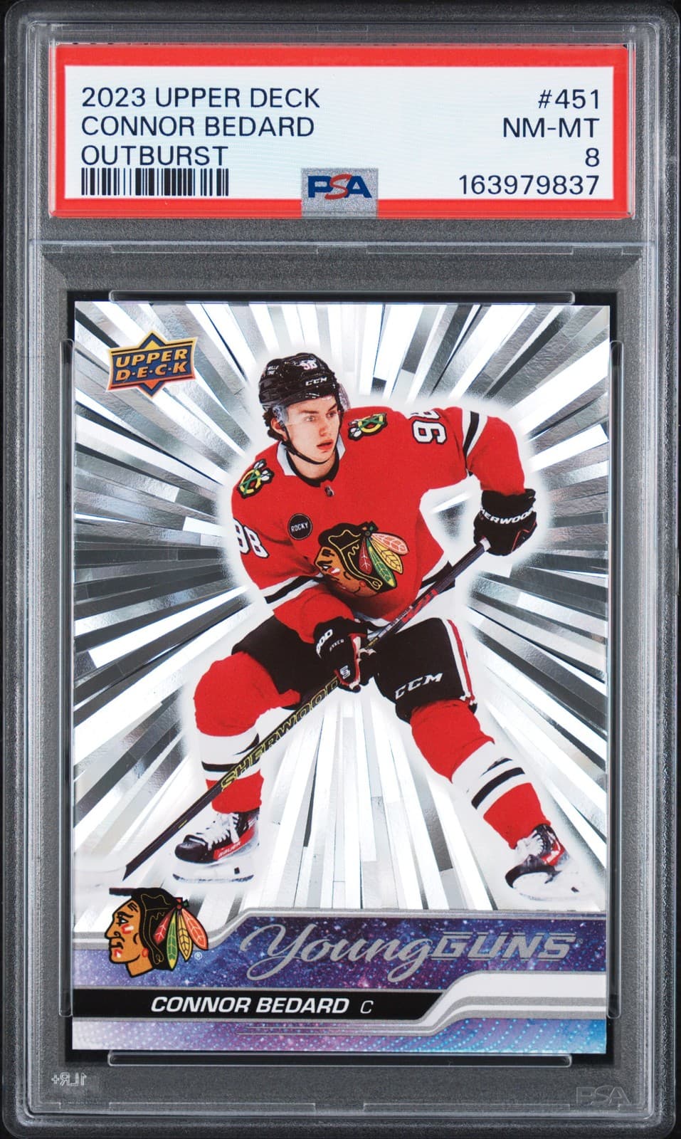2023 Upper Deck Outburst #451 Connor Bedard Rookie Rc Psa 8