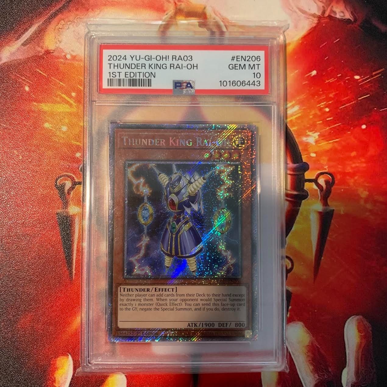 Yugioh TCG PSA 10 Quarter Century Bonanza Thunder King Rai-Oh PSR RA03-EN026