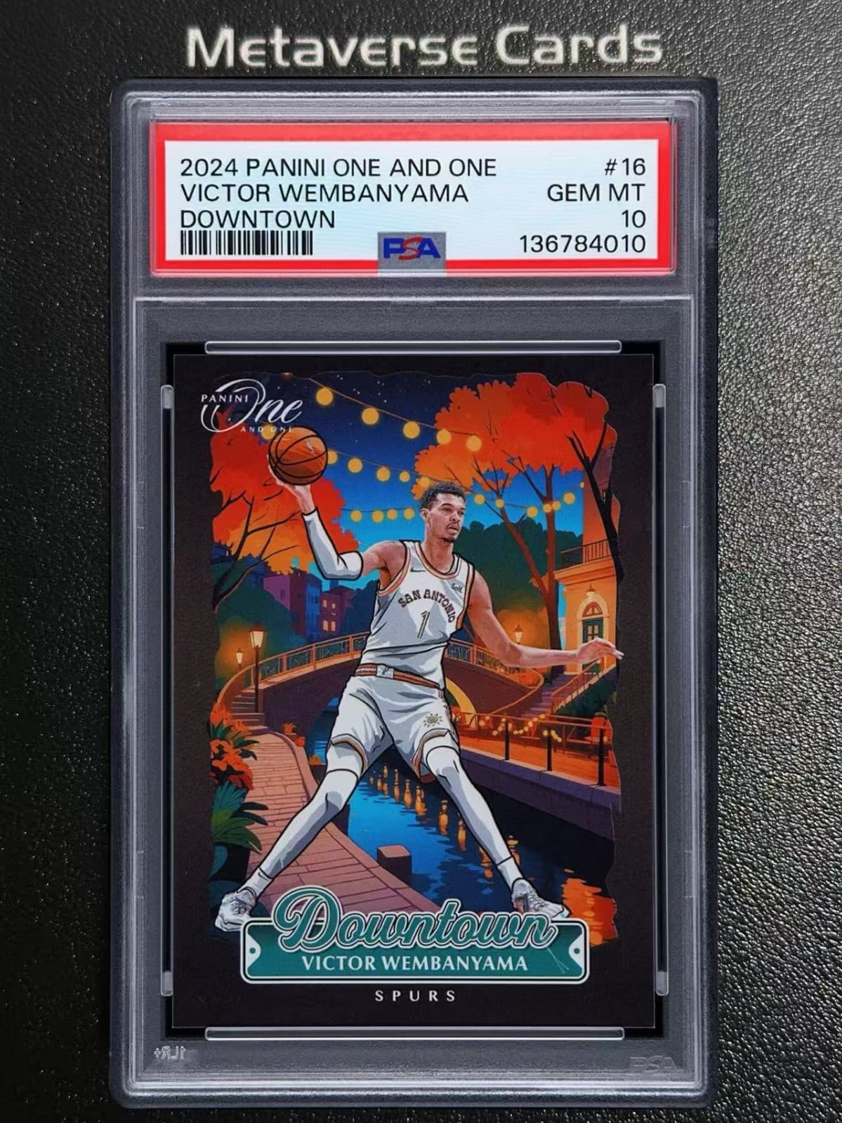 2024-25 Panini One and One Downtown Victor Wembanyama #16 Case Hit SSP PSA 10
