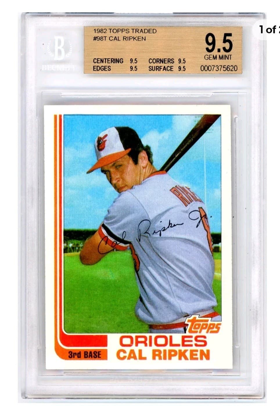 1982 Cal Ripken Topps Traded RC... Graded BGS 9.5 Gem Mint