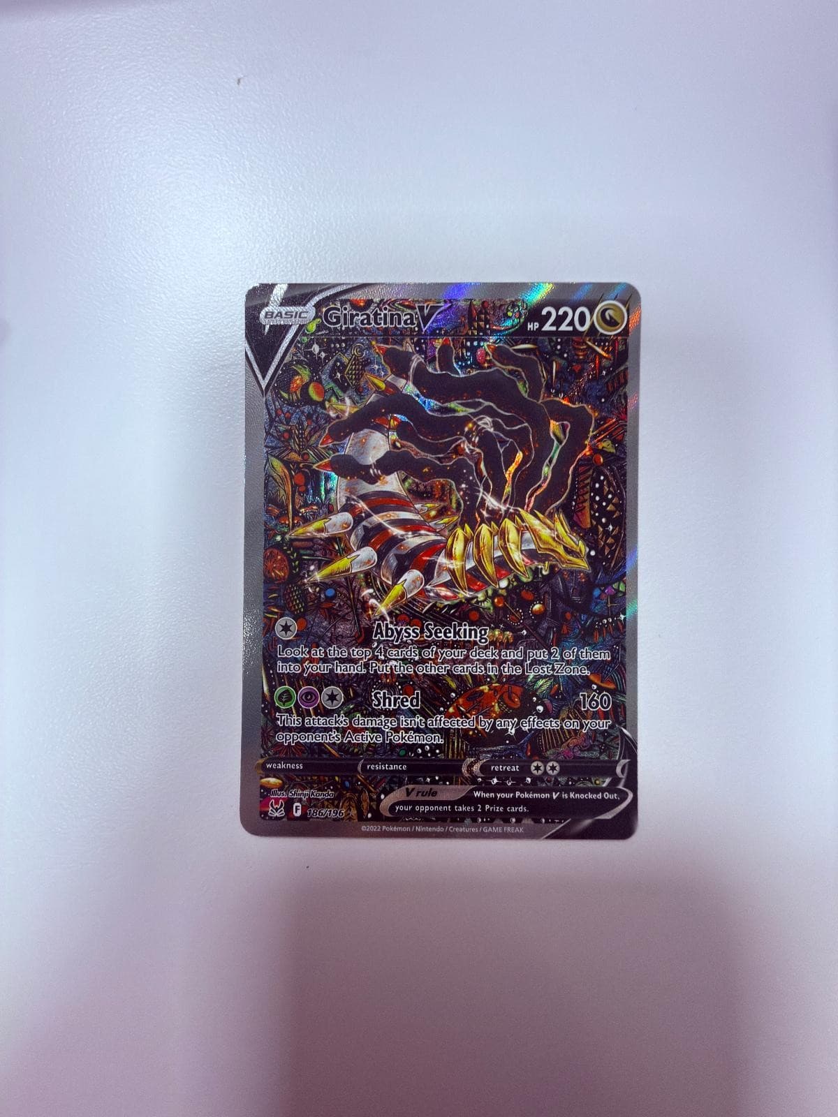 Giratina V 186/196 Ultra Rare Lost Origin Pokemon Holo Near Mint