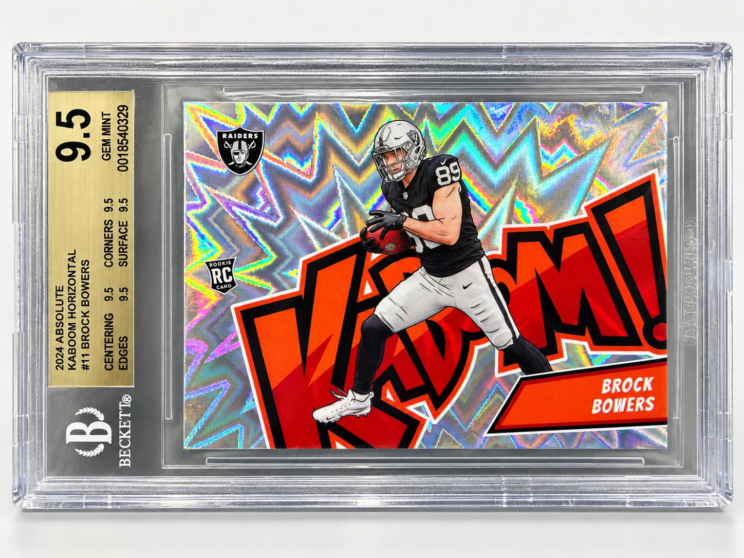 2024 Panini Absolute Brock Bowers Kaboom Horizontal #11 RC BGS 9.5 QUAD 9.5