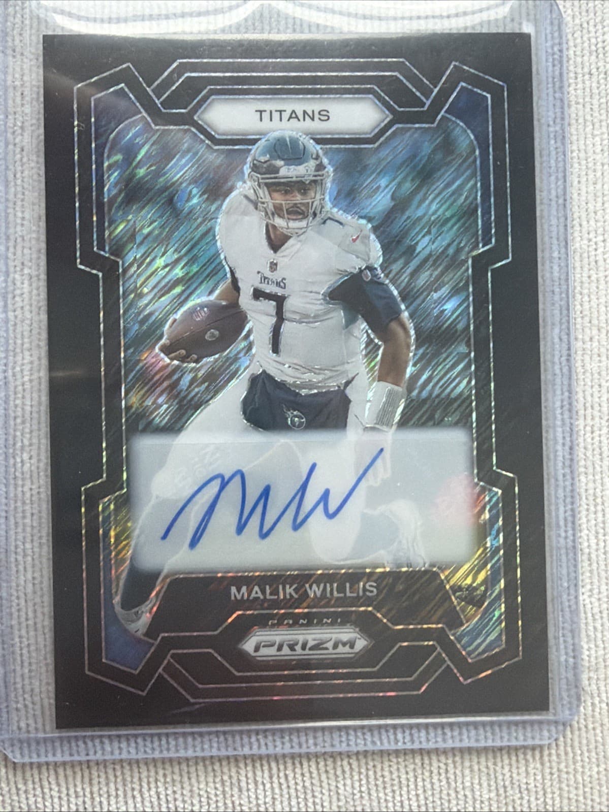 Malik Willis 2024 Panini Prizm Black Auto 1/1 Dolphins
