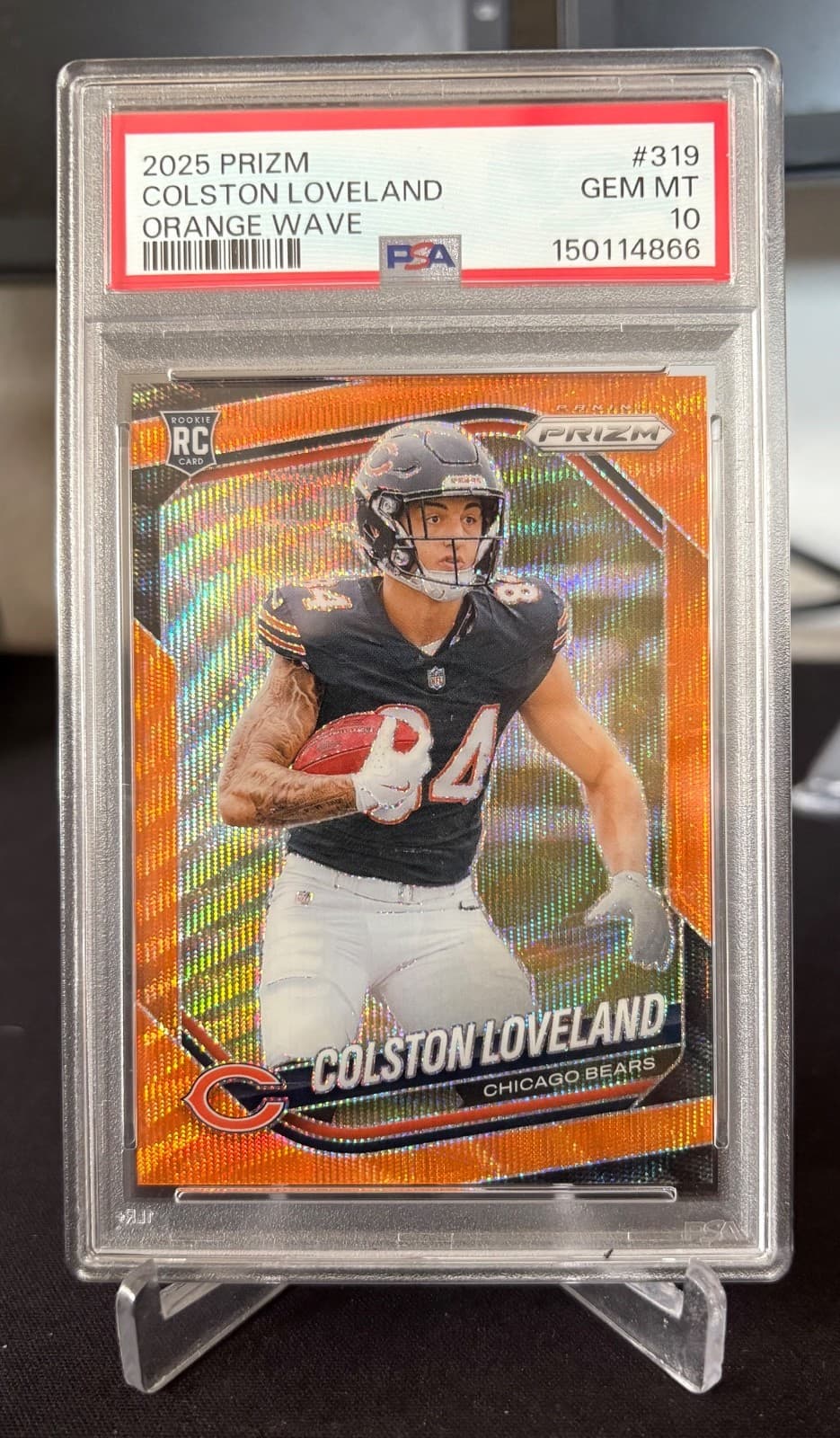 2025 Panini Prizm - PSA 10 Colston Loveland #319 Orange Wave Prizm /65 (RC)