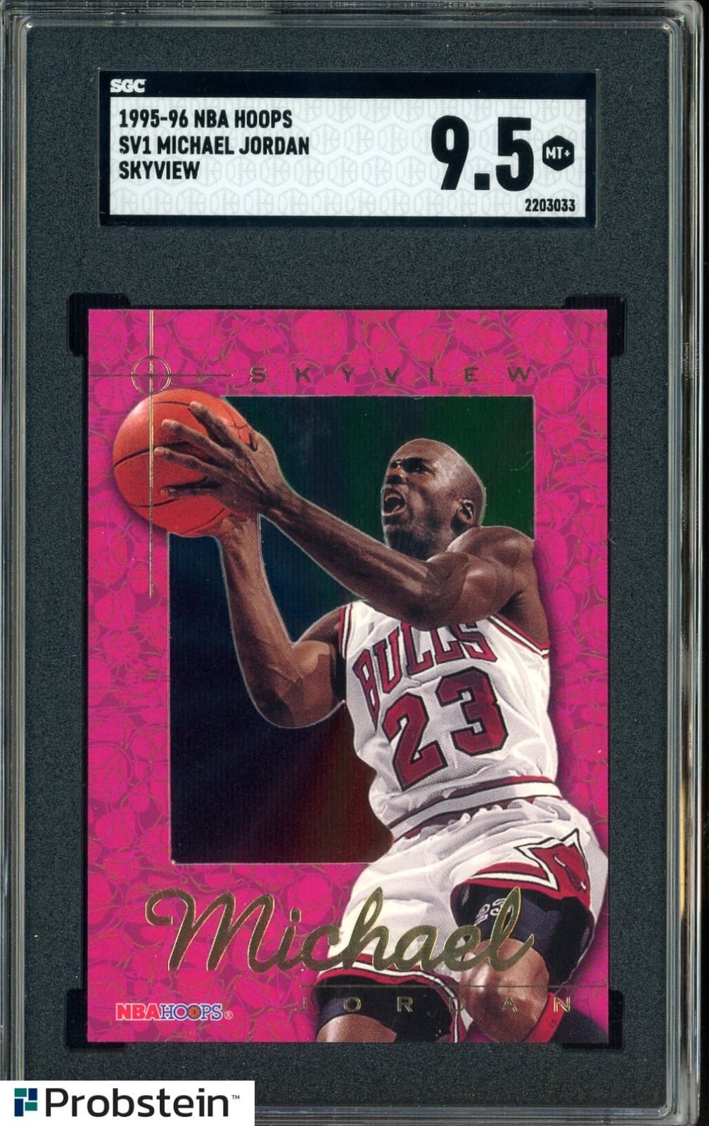 1995-96 NBA Hoops Skyview #SV1 Michael Jordan Chicago Bulls HOF SGC 9.5 MINT+