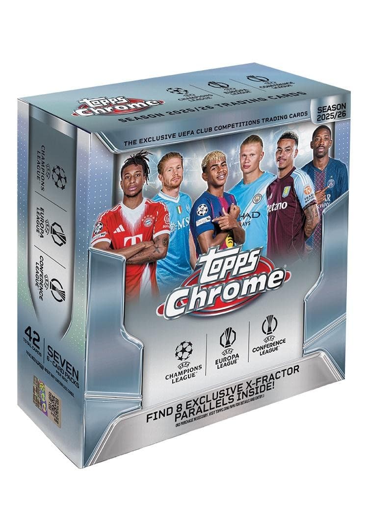 2025/26 TOPPS CHROME UEFA CLUB COMPETITIONS SOCCER MEGA 20-BOX CASE