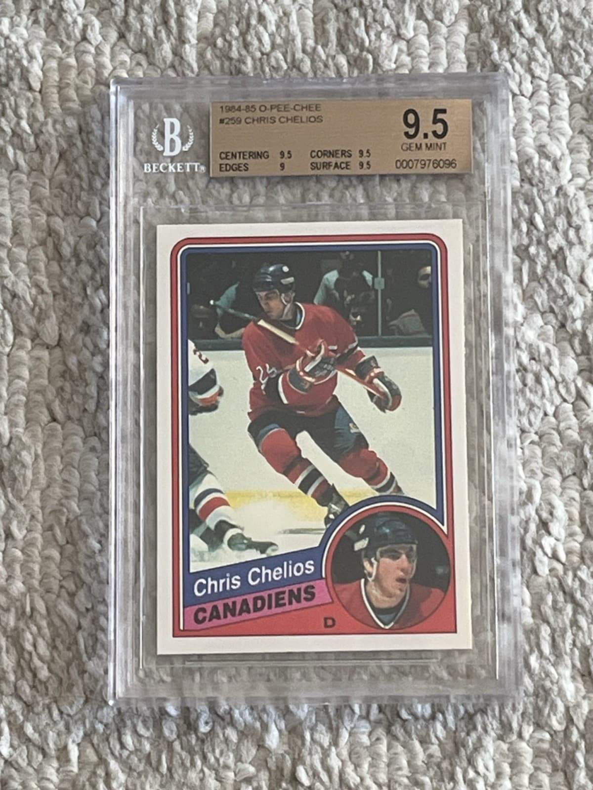 1984-85 O-Pee-Chee🔥Chris Chelios Rookie BVG 9.5 Gem Mint. Must See 👀