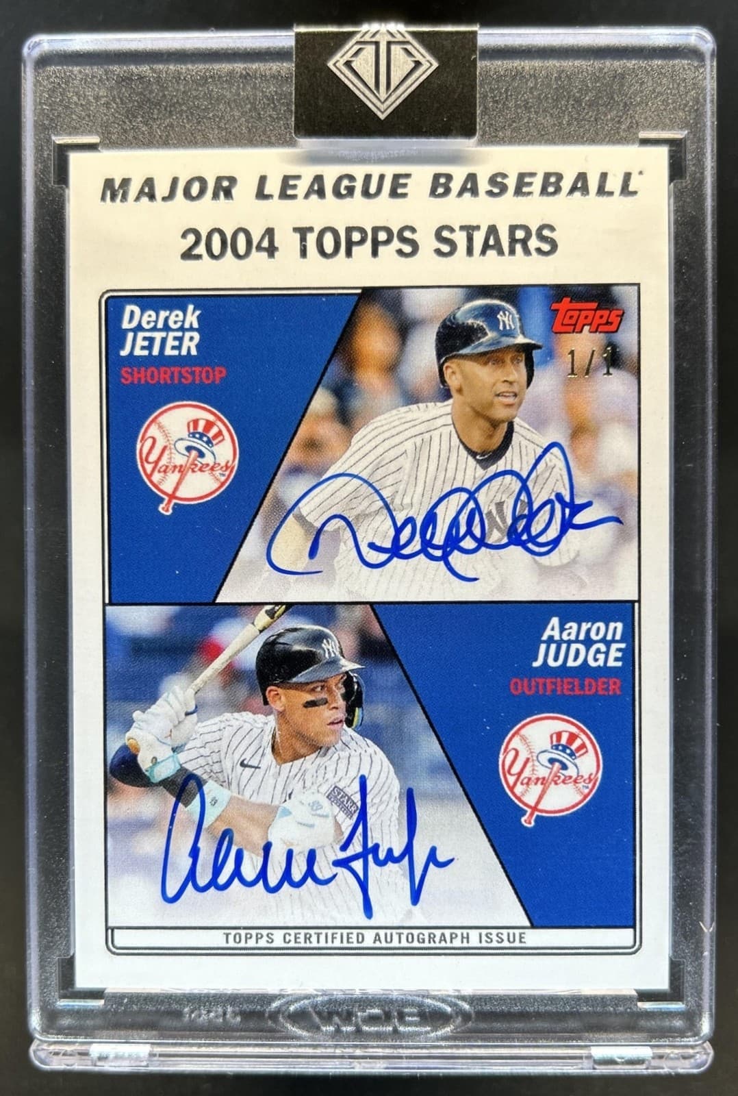 2025 Topps Transcendent Aaron Judge Derek Jeter Through the Years Dual Auto #1/1