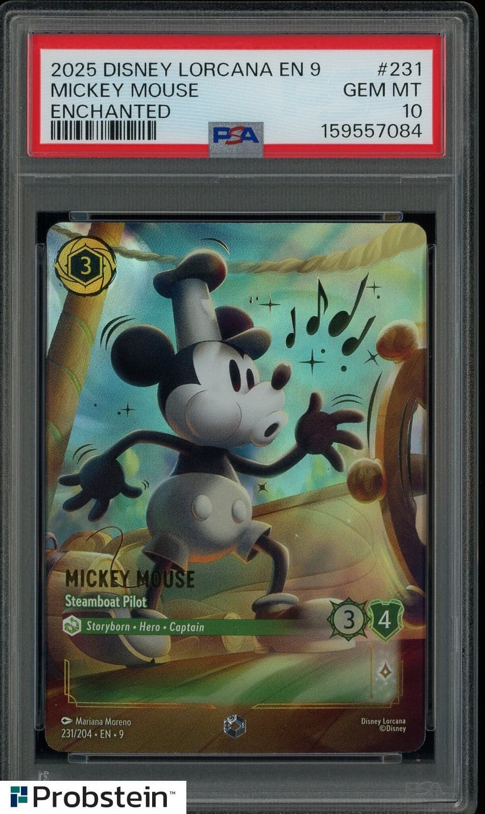 2025 Disney Lorcana En 9-Fabled #231 Mickey Mouse Enchanted Psa 10 Gem Mint
