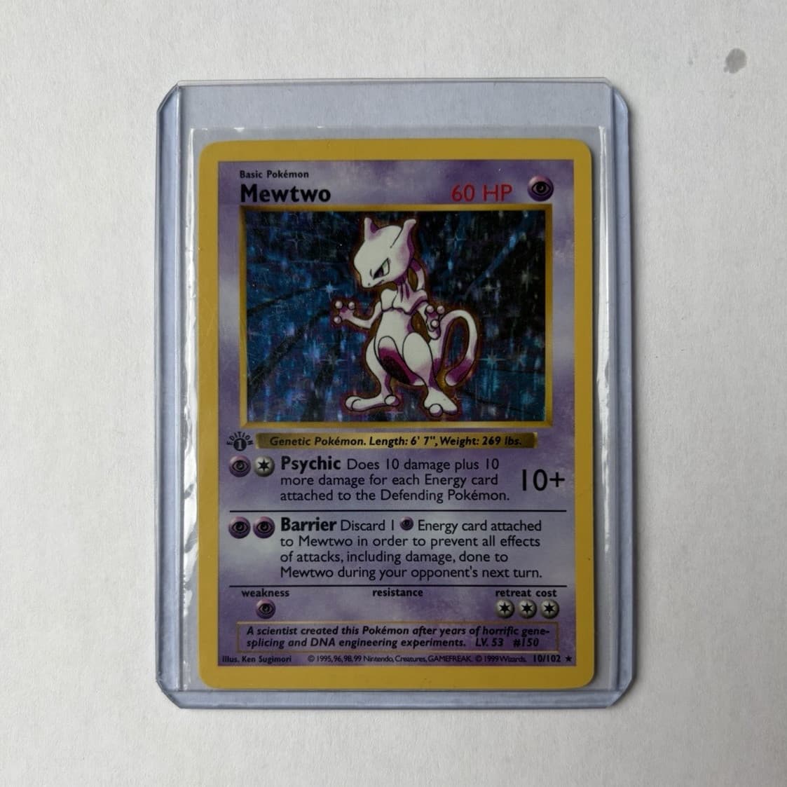 Shadowless Pokemon TCG Mewtwo 10/102 Base Set First Edition Rare 1999