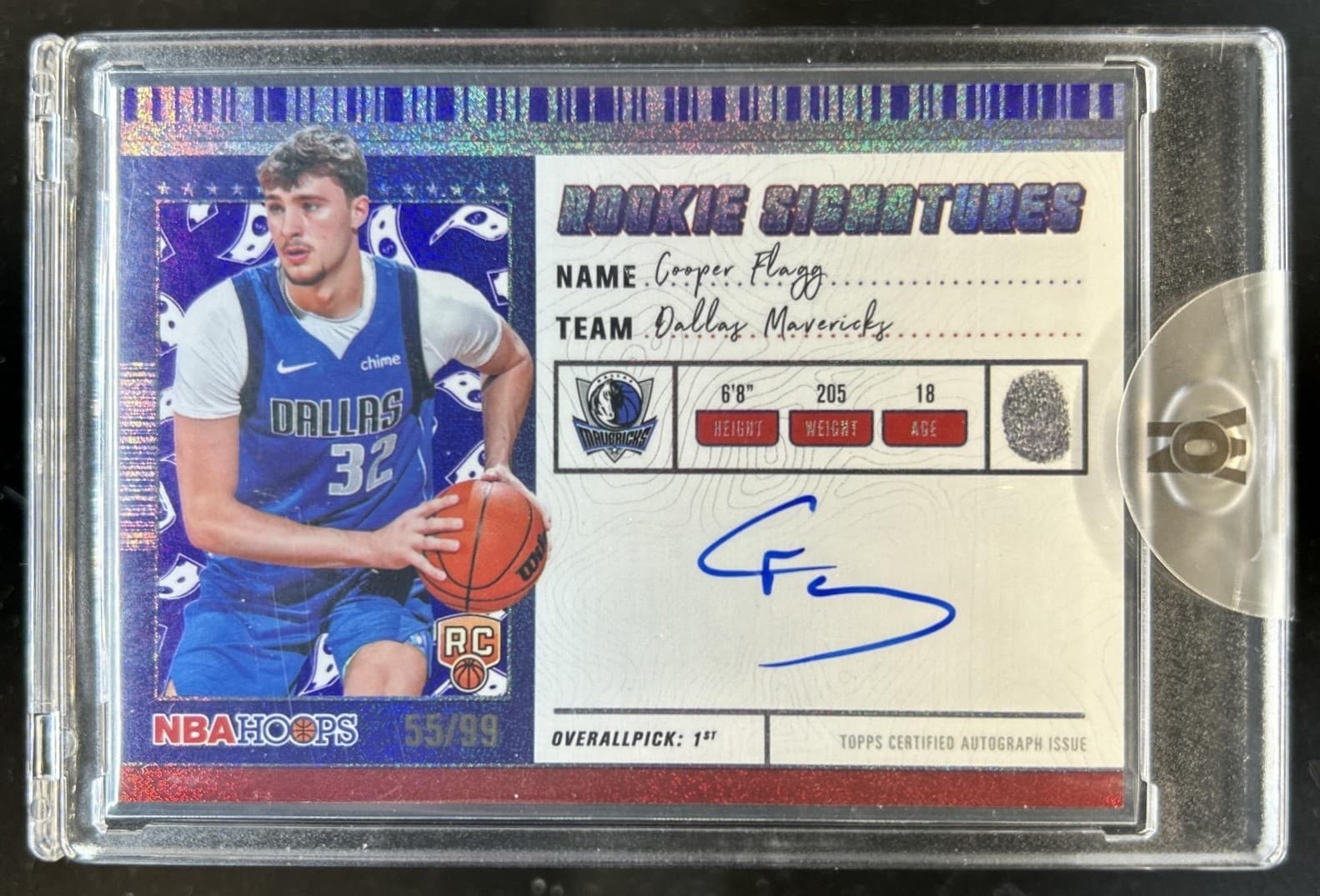 2025-26 Topps Hoops Cooper Flagg RC Pixel Burst Purple Auto #/99 Rookie