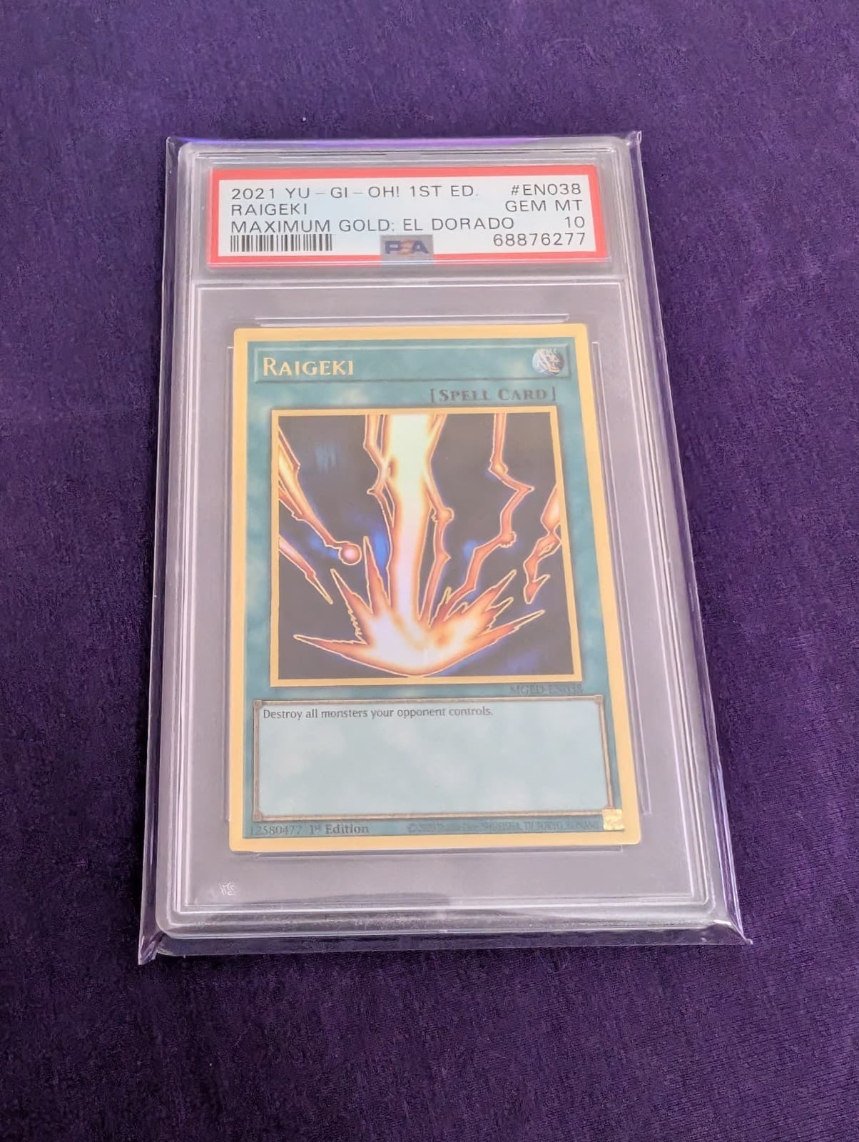 💎 Yugioh PSA 10 GEM 2021 Raigeki MGED-EN038 1st Premium Gold Rare LOW POP 8 💎