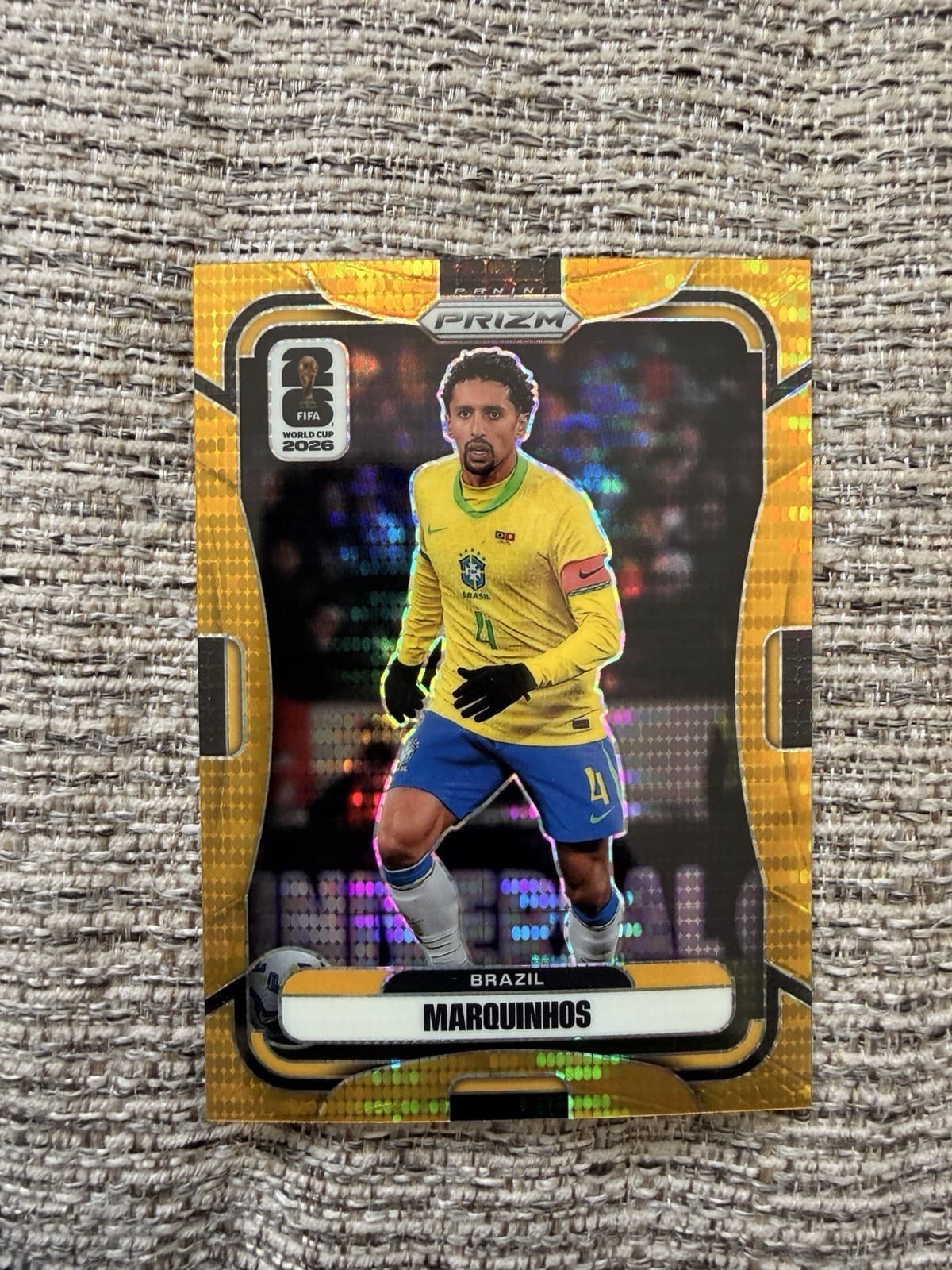 2026 Panini Prizm FIFA World Cup  #93 MARQUINHOS Brazil GOLD PRIZM /10