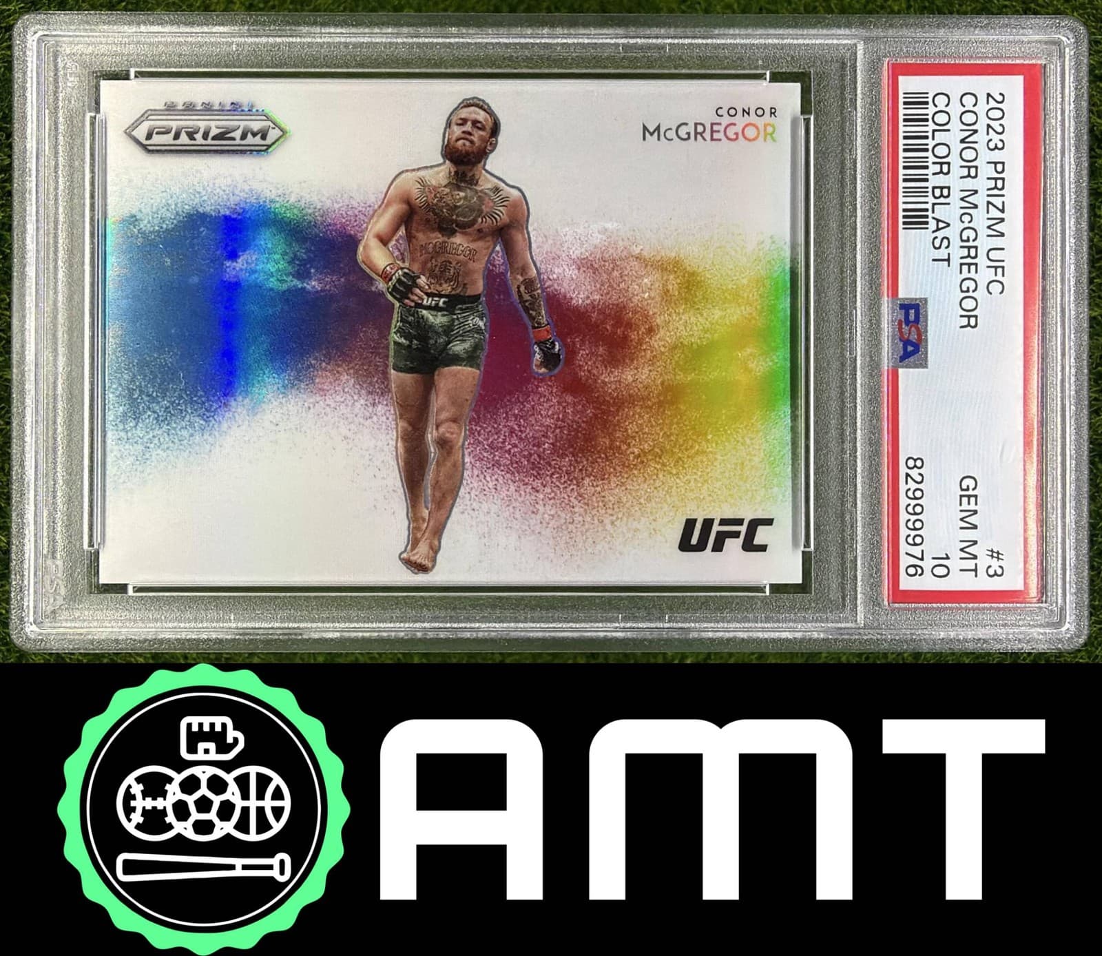 Conor McGregor PSA 10 2023 Panini Prizm UFC Color Blast SSP #3 9976