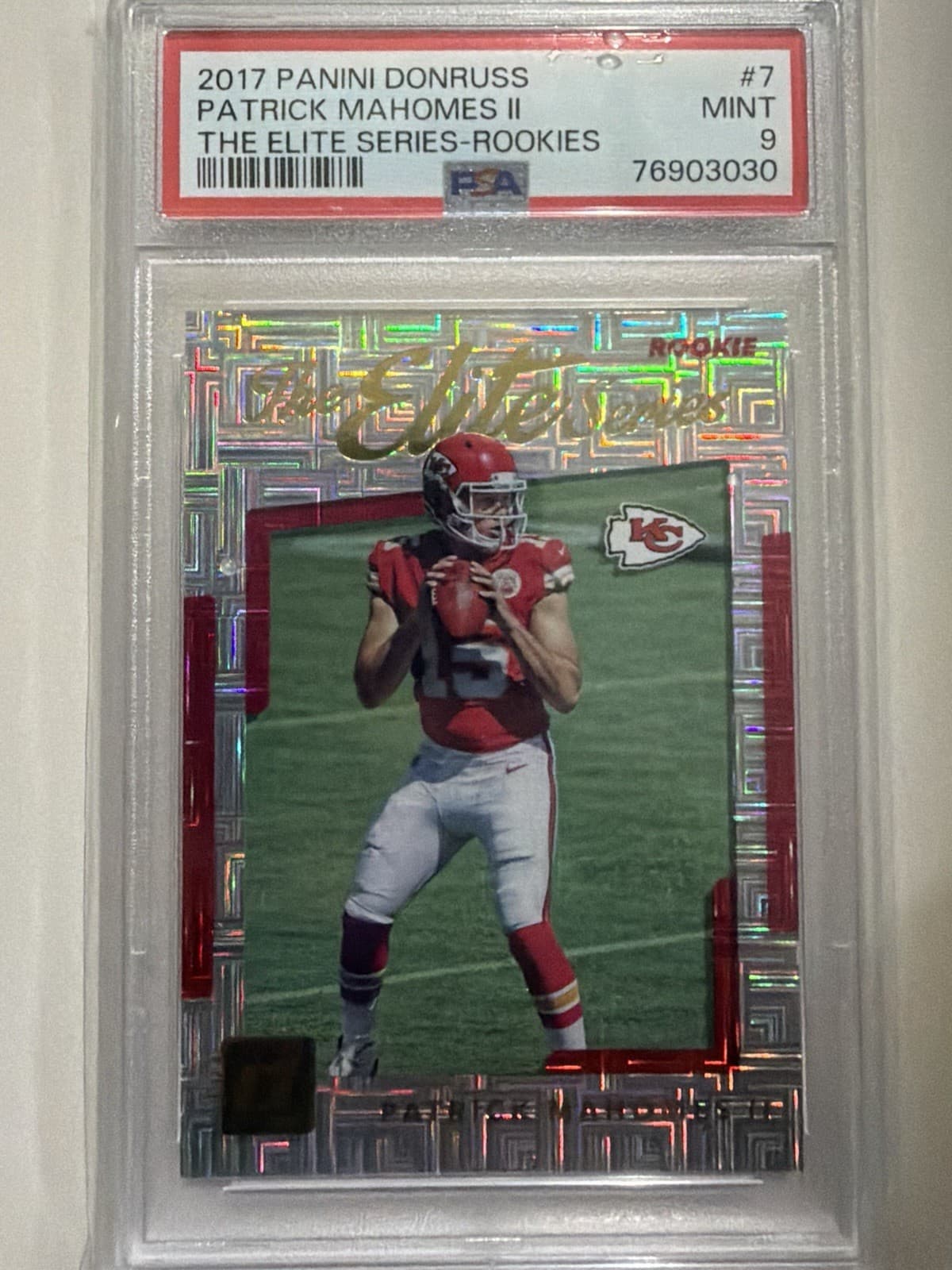 2017 Panini Donruss Patrick Mahomes II Elite Series Rookies #7 RC PSA Chiefs