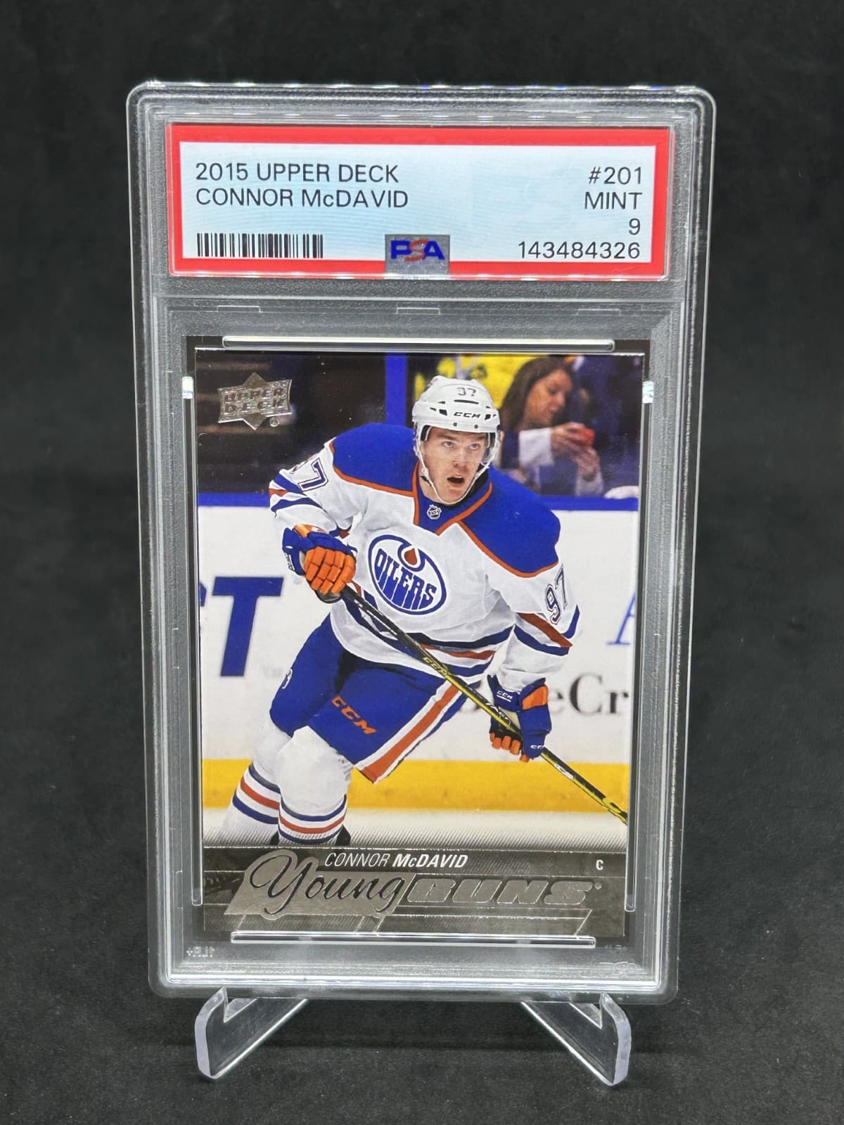 2015-16 Upper Deck Series 1 Connor McDavid Rookie Young Guns #201 PSA 9 MINT