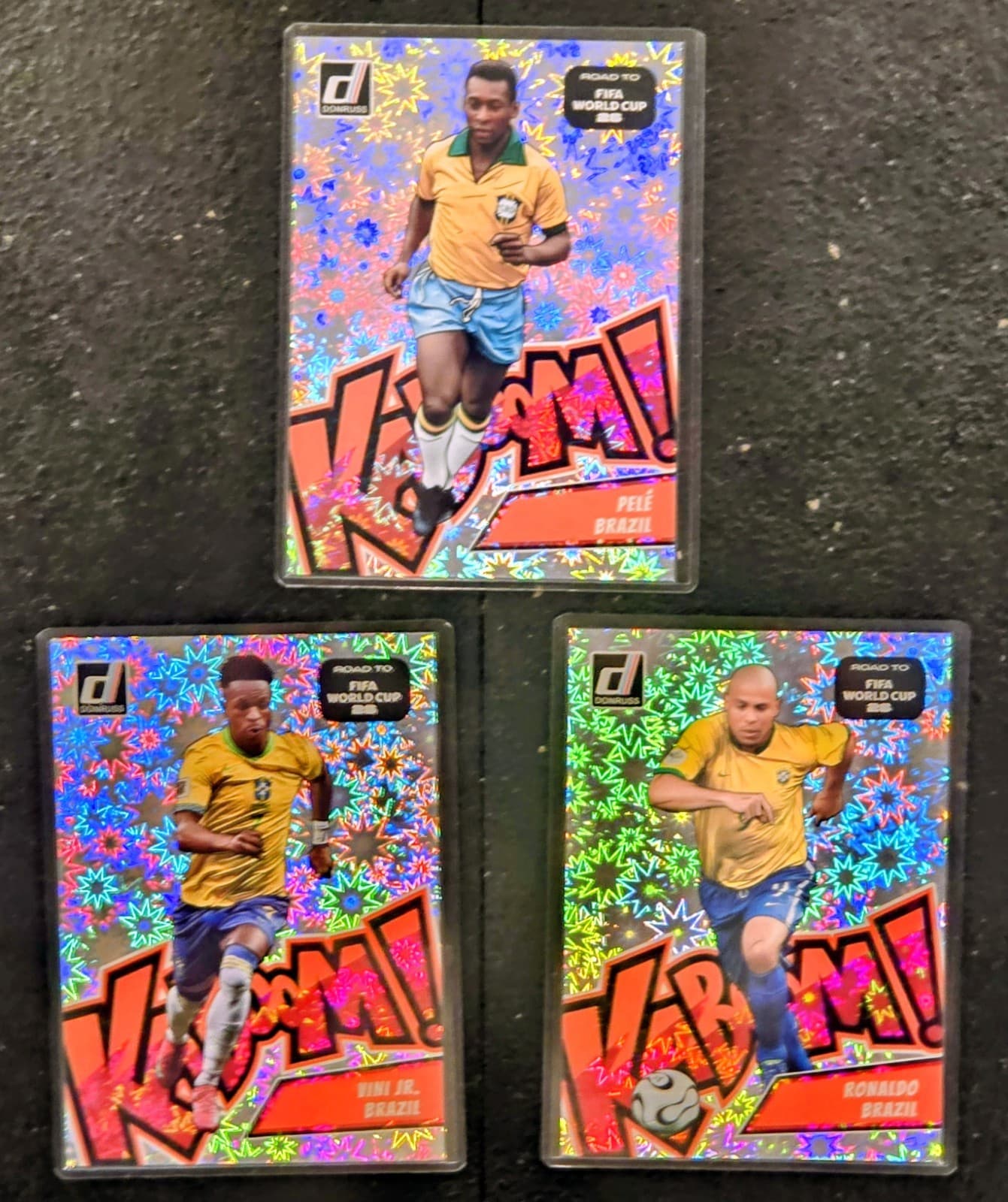 2025-26 Donruss FIFA Jumbo Kaboom Lot Pelé Vini Jr Ronaldo Brazil SSP Case Hit