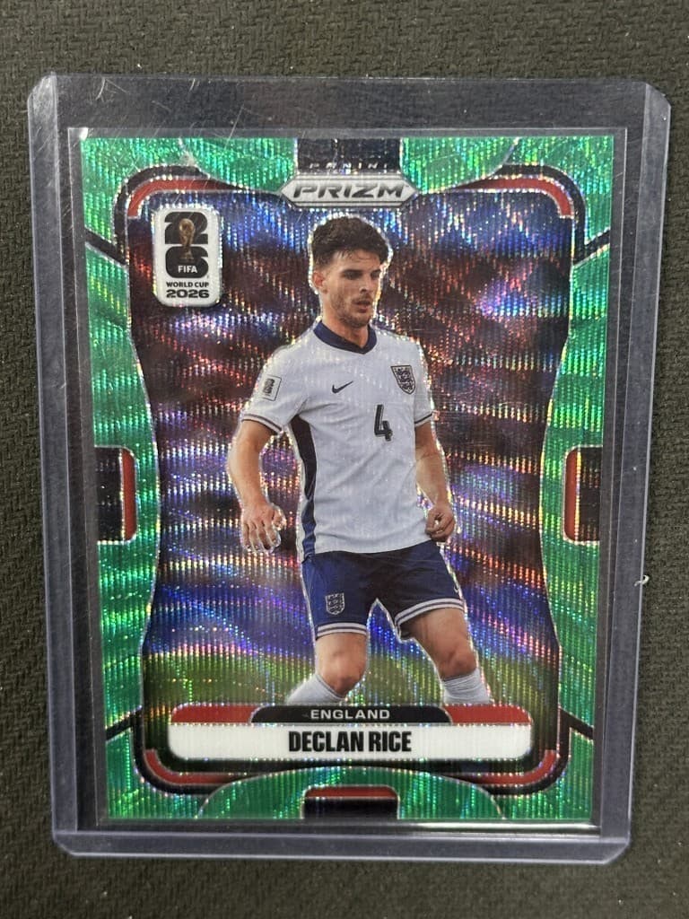 Declan Rice 2026 Panini Prizm World Cup Green Wave England #98 4/5