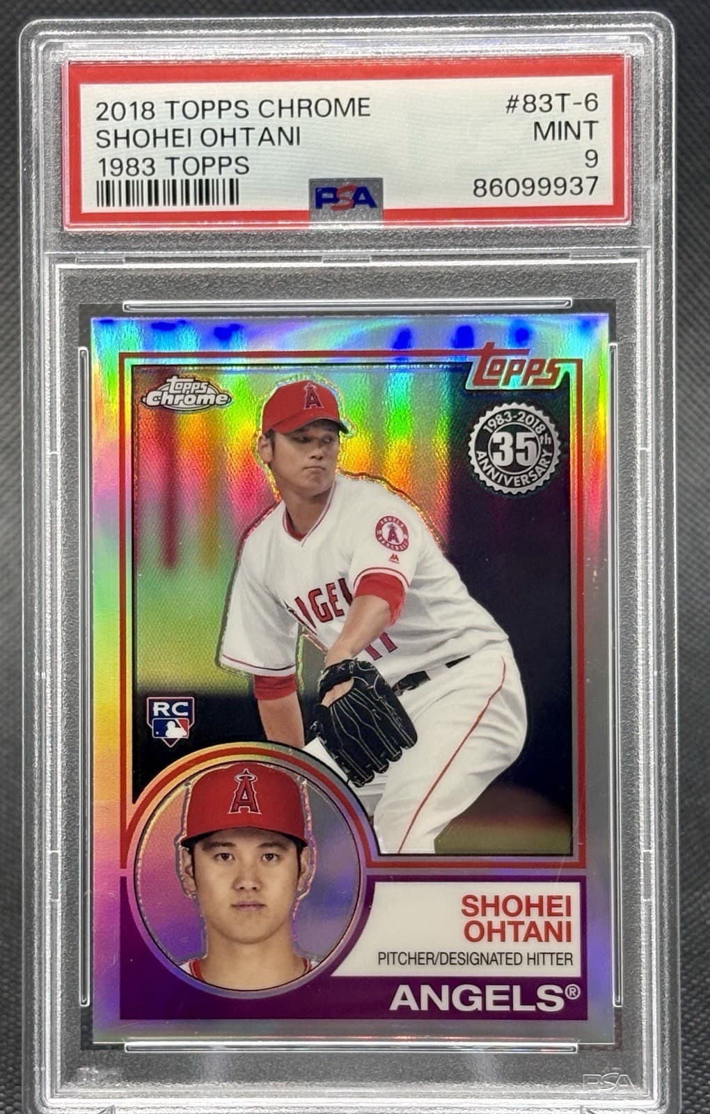 2018 Topps Chrome - 1983 Topps Refractor SHOHEI OHTANI Rookie #83T-6 (RC)  PSA 9