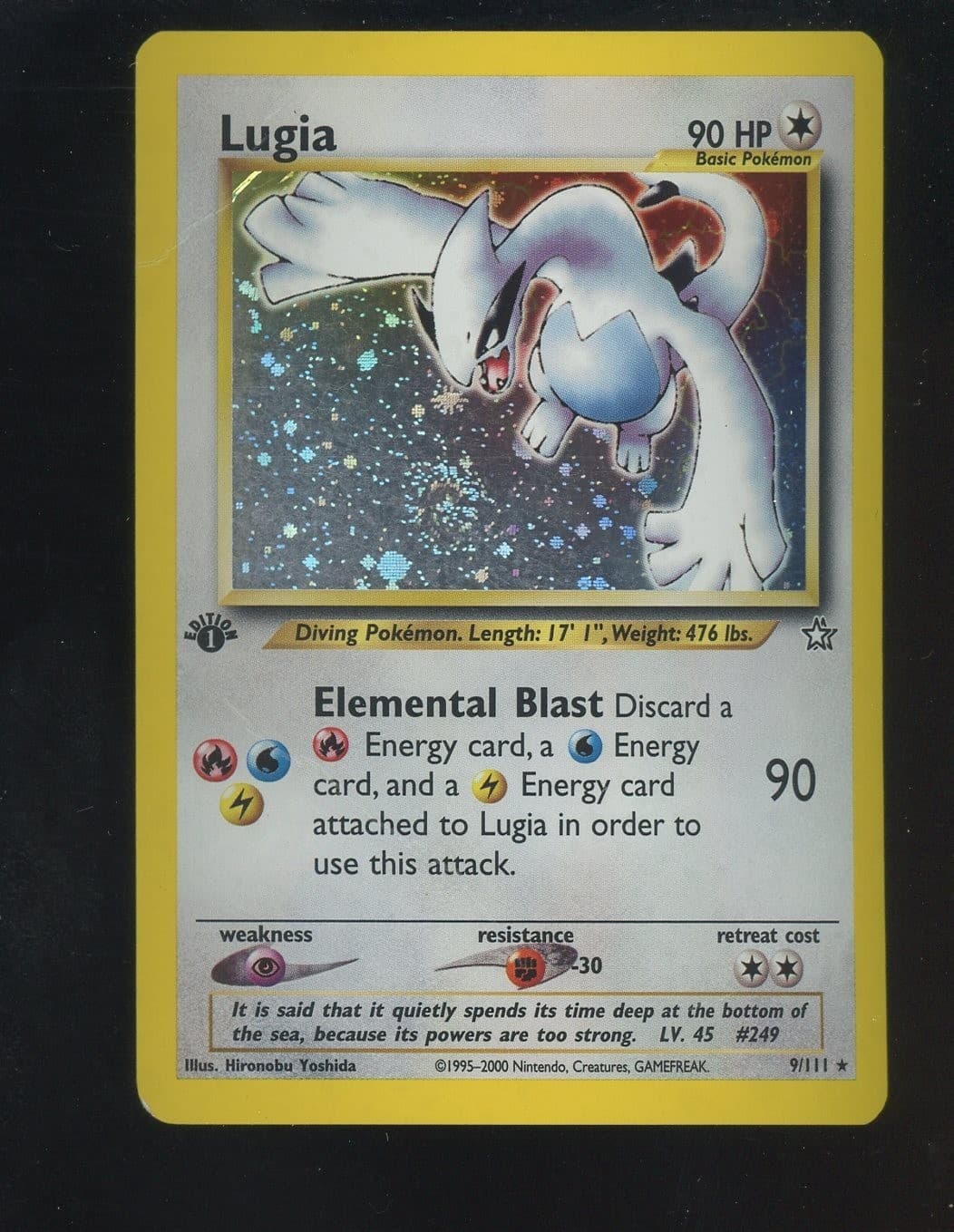 2000 Pokemon Neo Genesis 1st Edition #9/111 Lugia Holo HP Creased