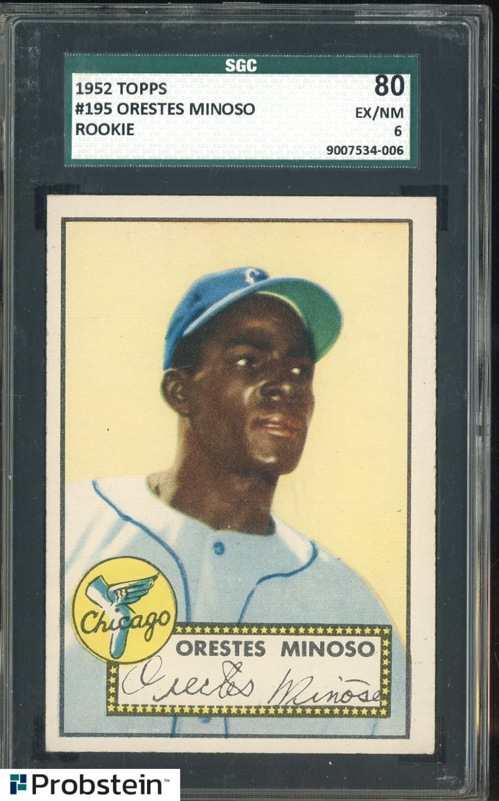 1952 Topps #195 Orestes Minnie Minnoso White Sox RC Rookie HOF SGC 80 EX-NM 6