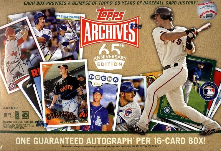 2016 Topps Archives 65th Anniversary Baseball Hobby Box