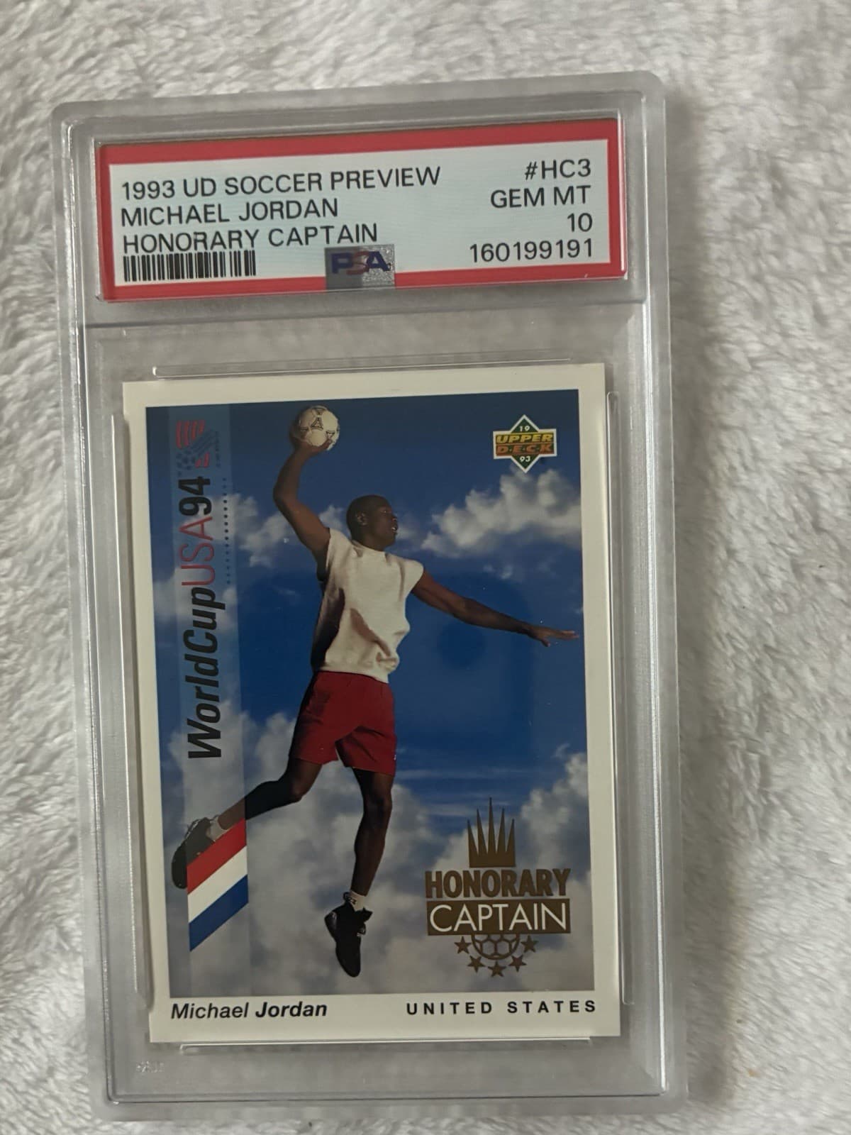 1993 Upper Deck Michael Jordan Soccer Preview Honorary Captain HC3 PSA 10 GEM MT