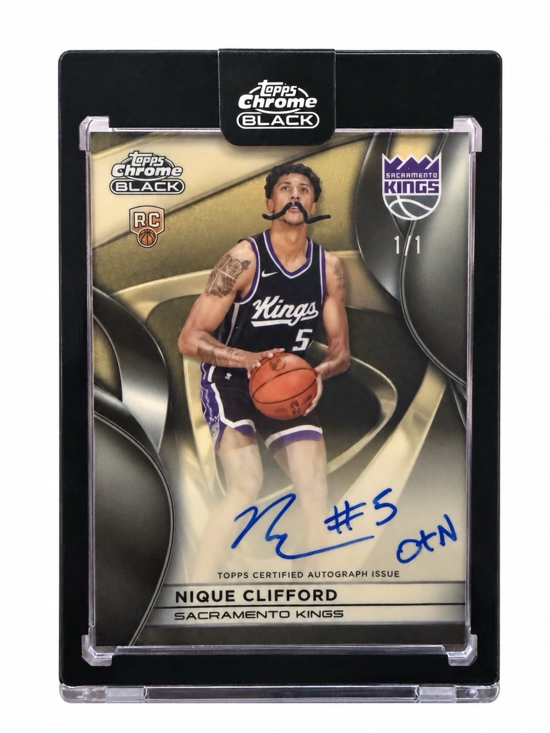 Topps 2025-26 Chrome Black Nique Clifford Kings RC Auto RA-NC SuperFractor 1/1
