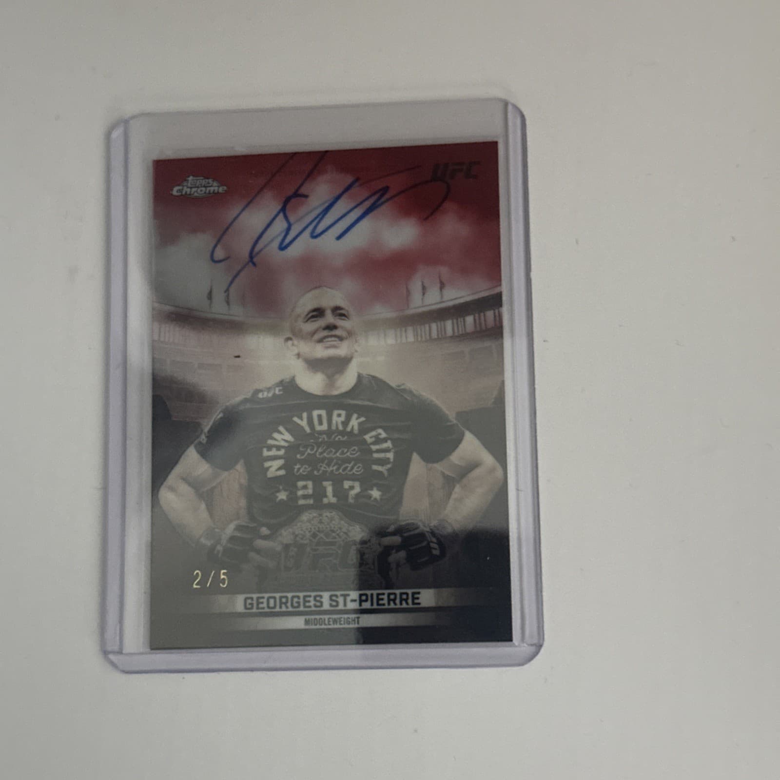 2026 Topps Chrome UFC Georges St-Pierre  Vanquisher Ink Auto 2/5 SSP Rare