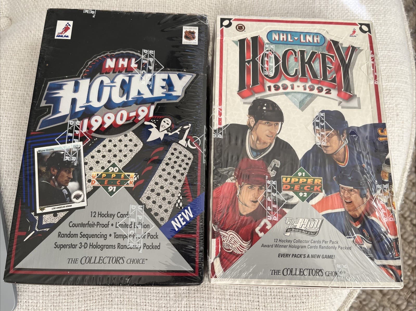 1990-91 + 1991-92 Upper Deck NHL Hockey Low Series Factory-Sealed Wax Boxes