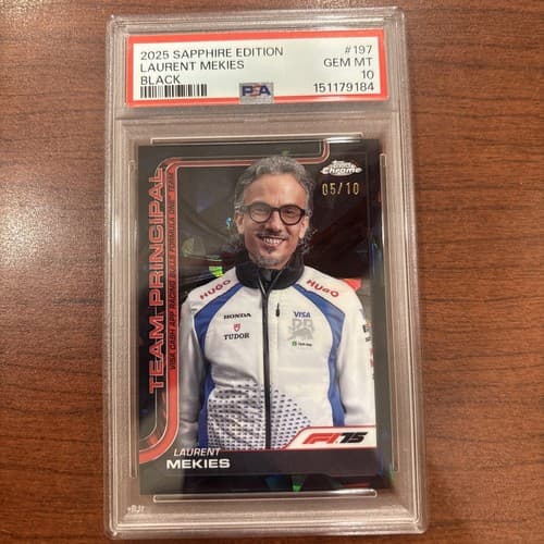 2025 Topps Sapphire F1 Edition Laurent Mekies Black /10 PSA 10
