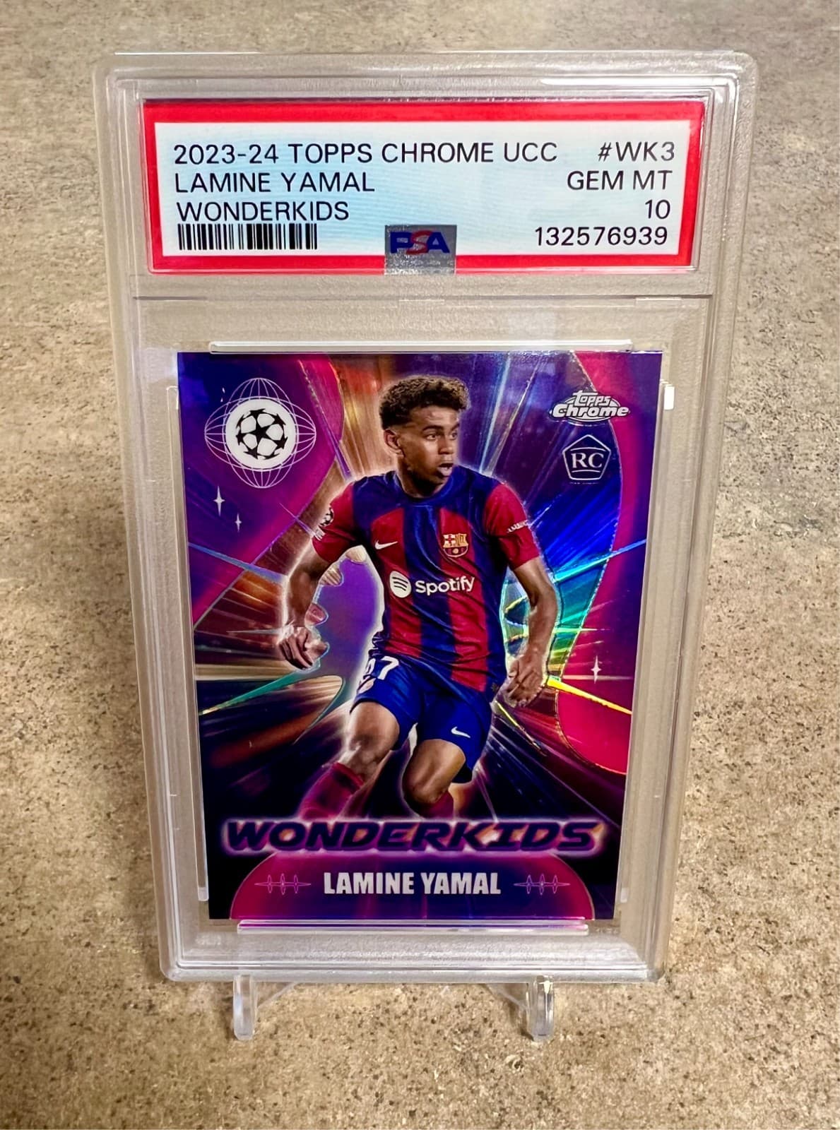 2023-24 Topps Chrome - Lamine Yamal - Wonderkids PSA 10 WORLD CUP CHAMPION SPAIN
