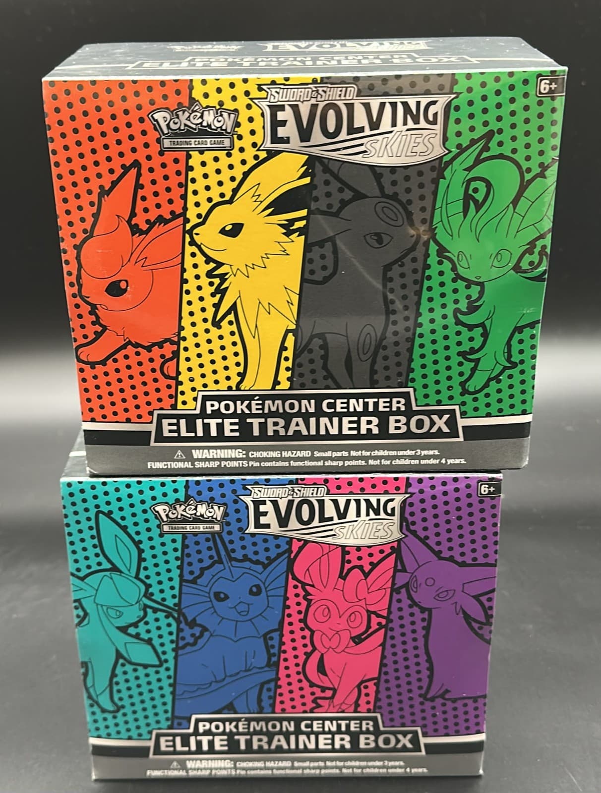 Pokemon Center Evolving Skies Elite Trainer Box SEALED ARTSET 2 PC ETB TOTAL