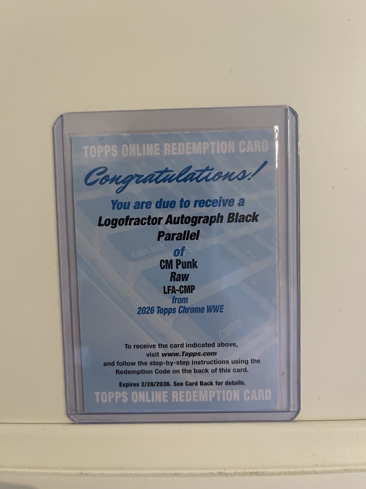 Topps 2026 Chrome WWE CM Punk Logofractor Autograph Black Parallel Card