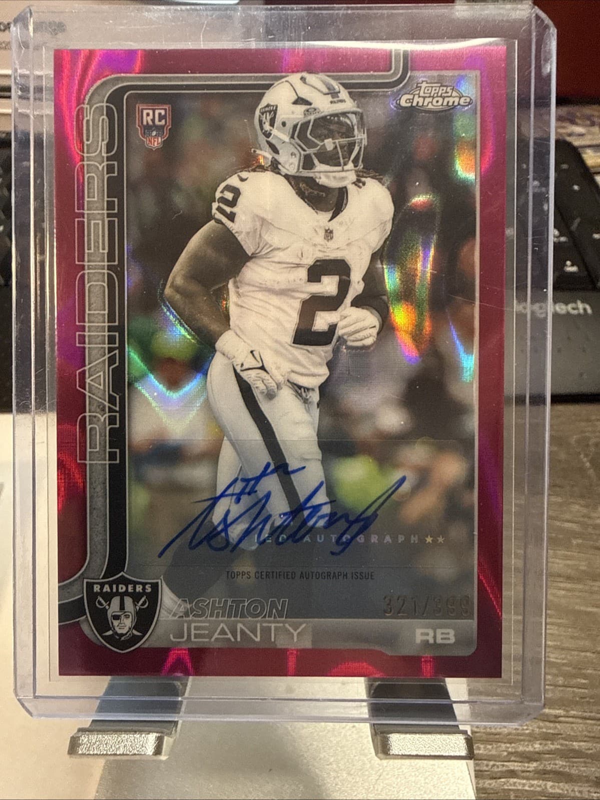 2025 Topps Chrome  Ashton Jeanty - Magenta Refractor RC AUTO -  /399 