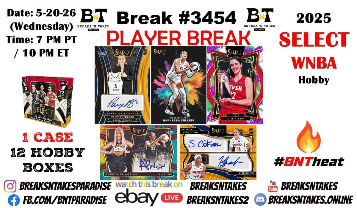 CAITLIN CLARK 2025 Panini Select WNBA Hobby CASE 12 BOX Break #3454
