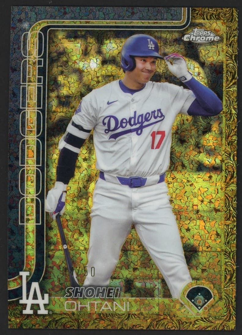 2025 Topps Chrome Gilded Gold Mini Diamond Refractor Shohei Ohtani Dodgers 4/50