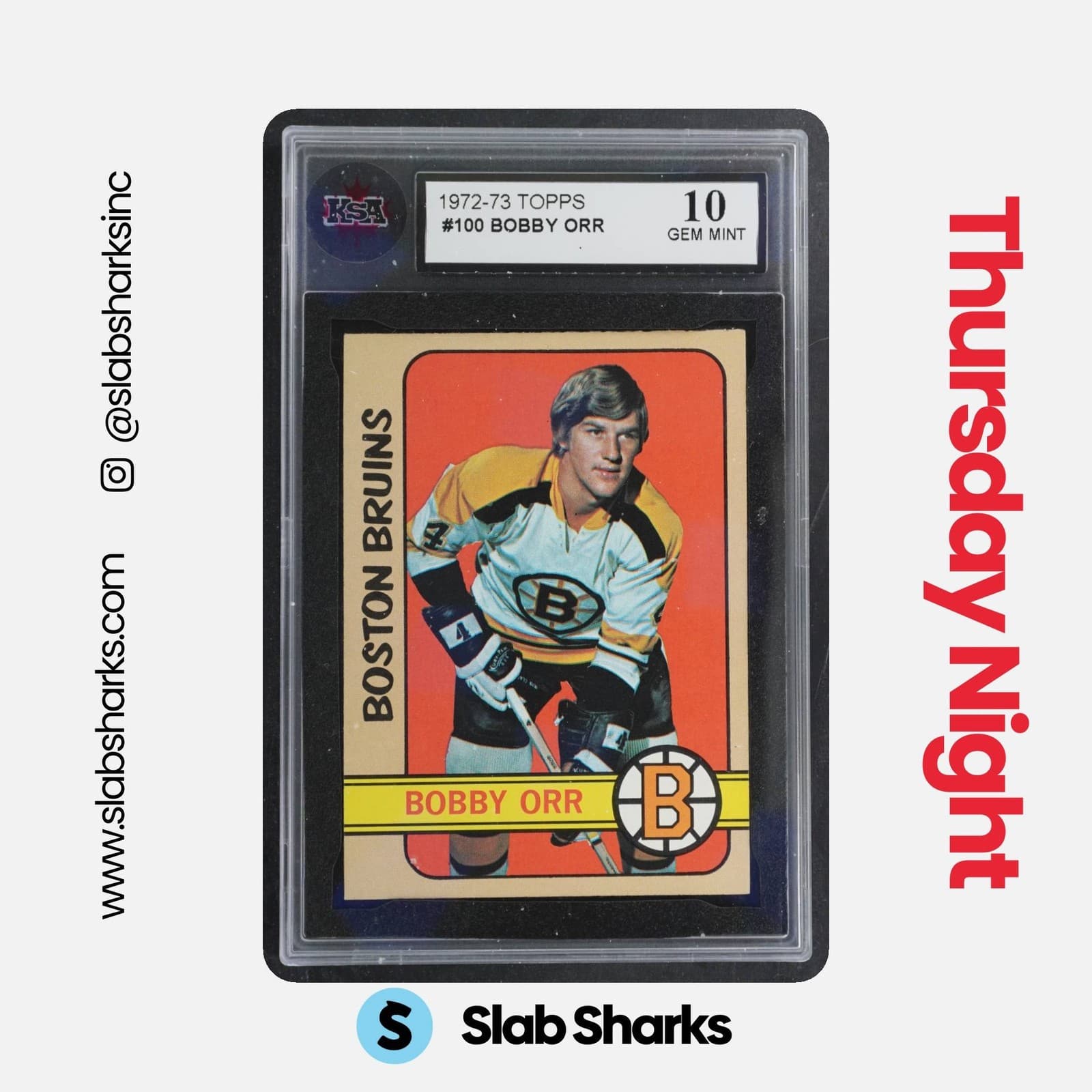 1972 TOPPS #100 BOBBY ORR KSA 10