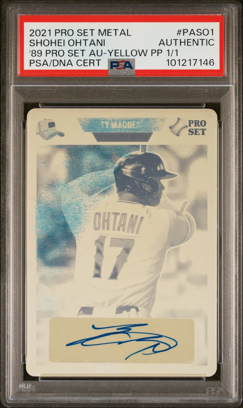 2021 Leaf Pro Metal 1989 Pro Set Auto Shohei Ohtani #PASO1  1/1 PSA A Auto A