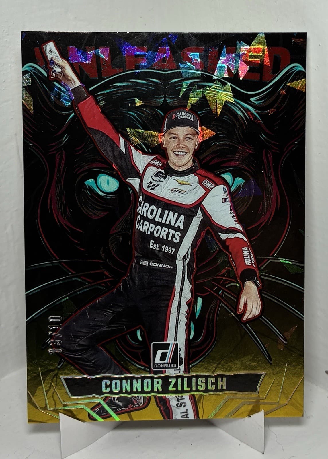 2025 Panini Donruss Racing Connor Zilisch #19 Unleashed Gold /10 RC SSP NASCAR