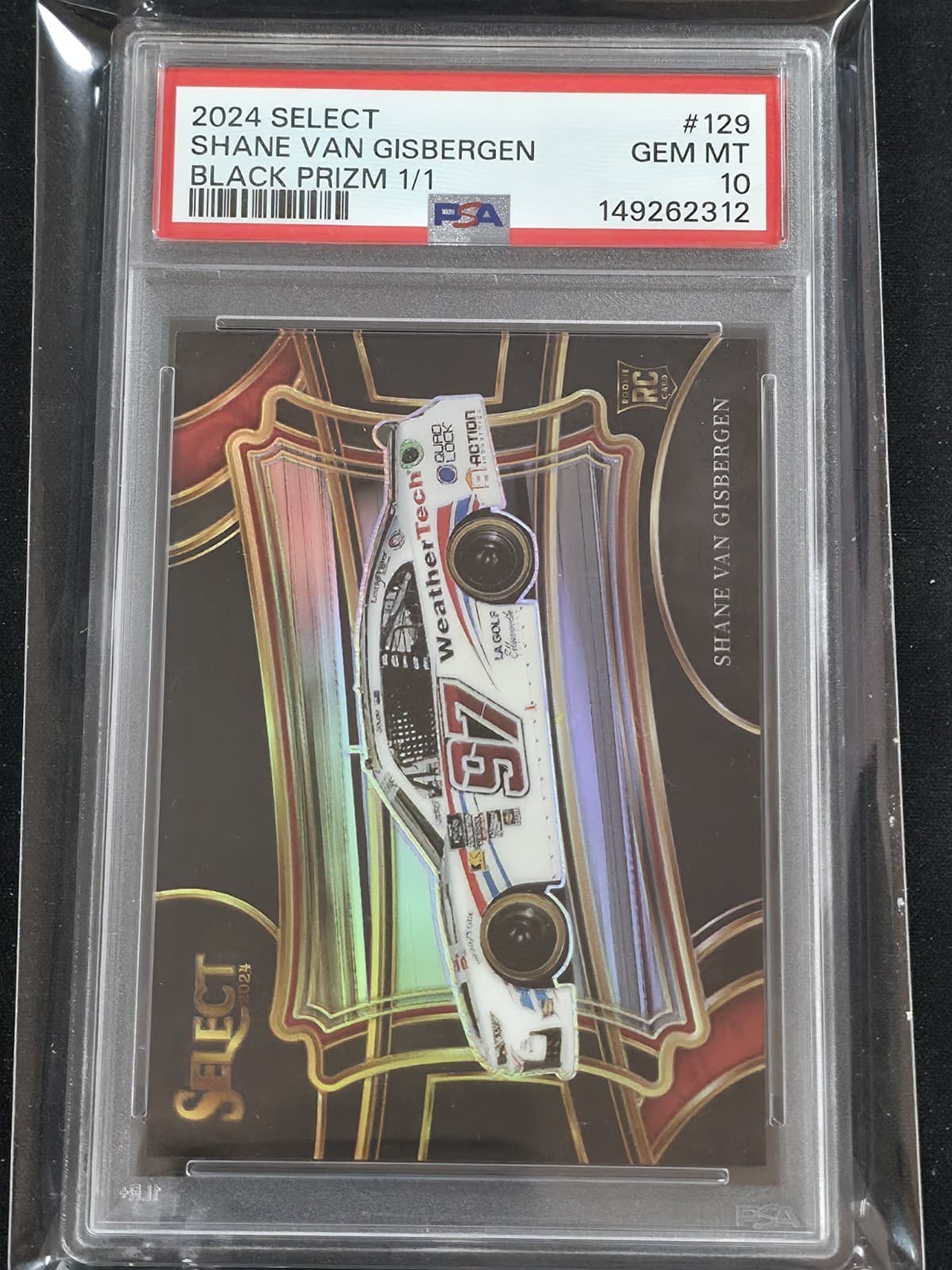 2024 Select Racing Shane Van Gisbergen  PIT ROAD ROOKIE Black Prizm 1/1 PSA 10 