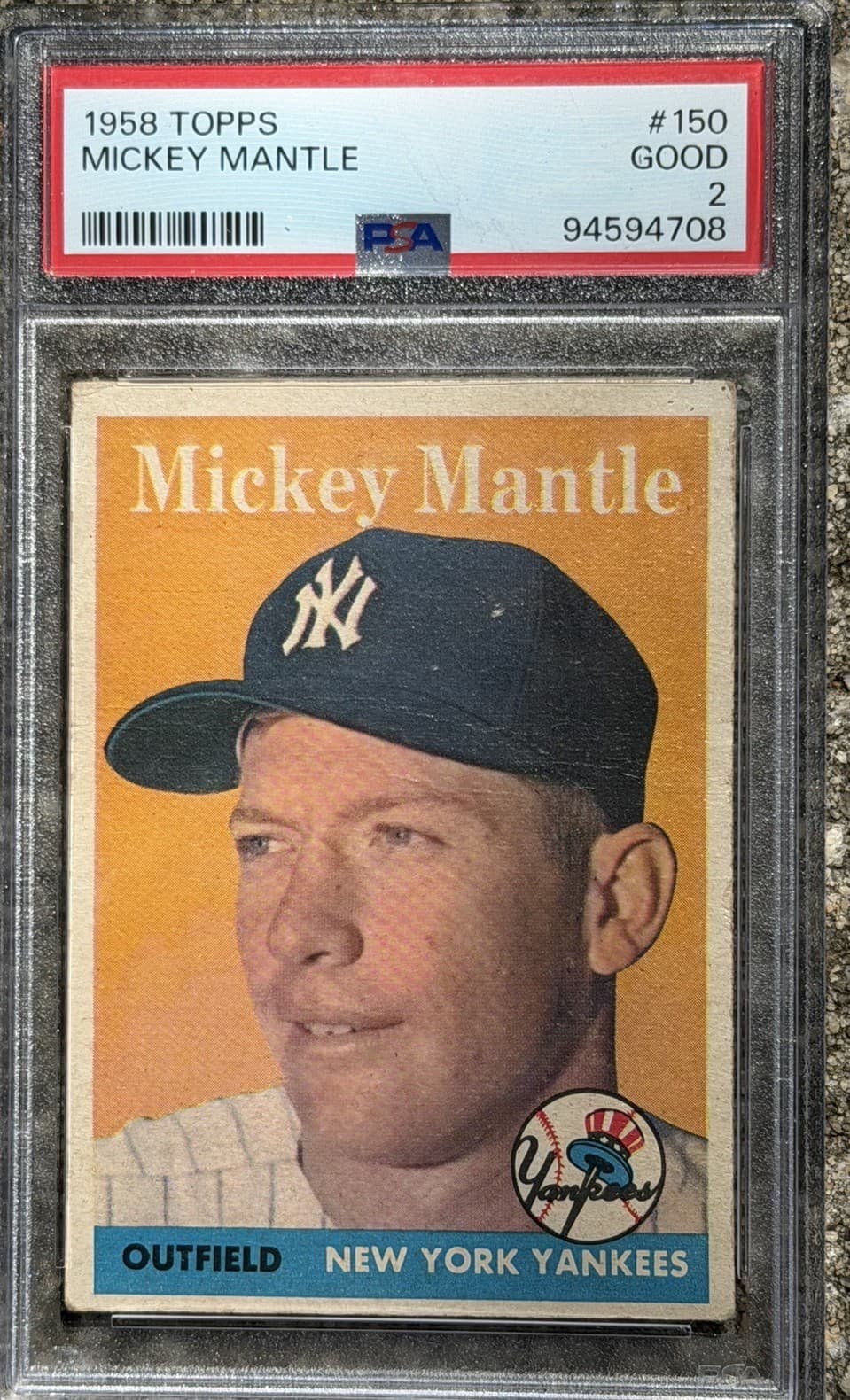 1958 Topps Mickey Mantle #150 PSA 2