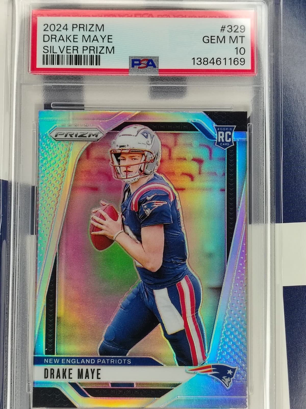 Drake Maye 2024 Prizm SILVER PRIZM RC PSA 10 GEM MINT!!! 🔥🔥