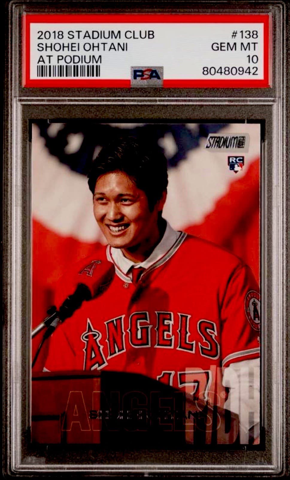 Topps 2018 Stadium Club Shohei Ohtani Los Angeles Angels #138 Rookie PSA 10