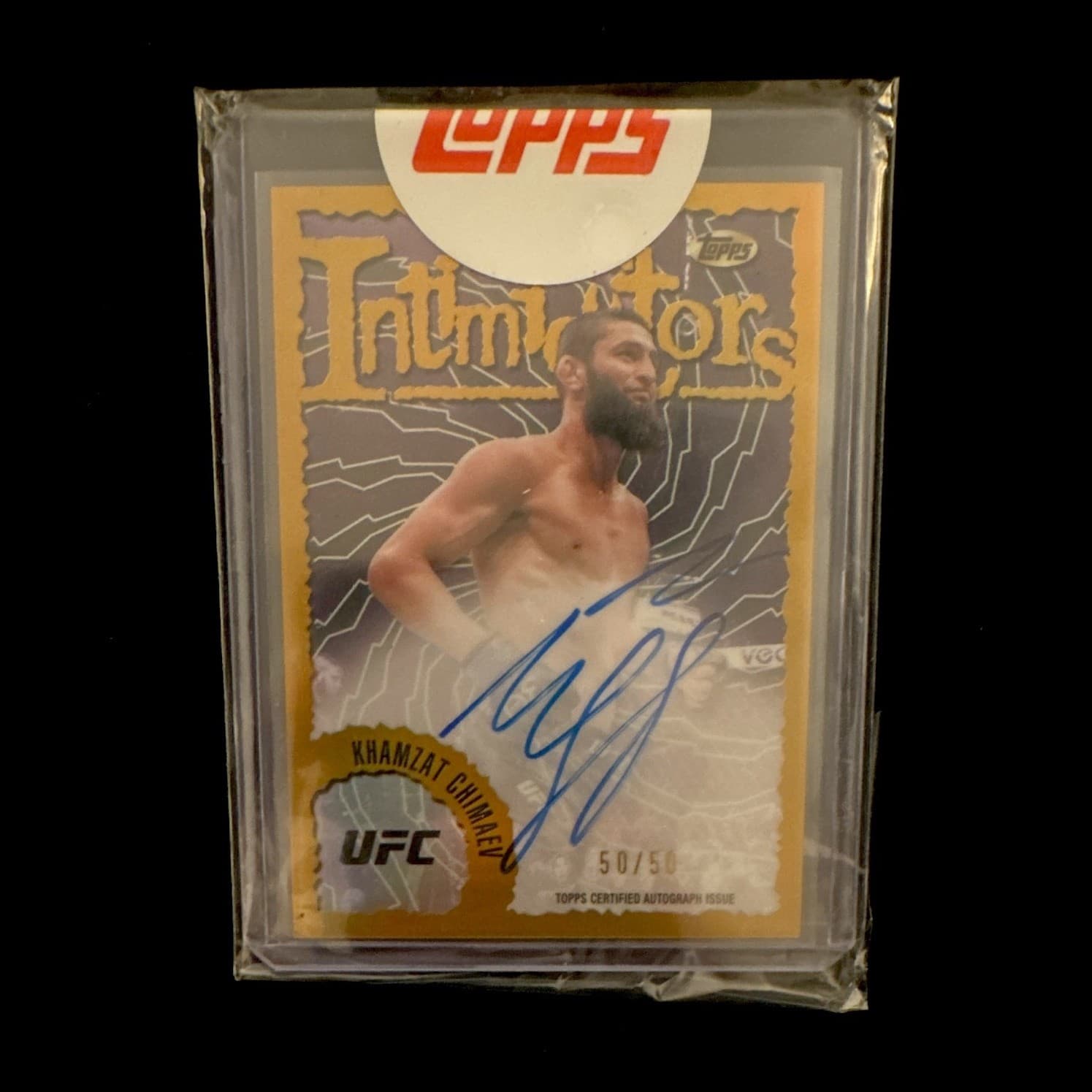 Topps 2024 Finest UFC Khamzat Chimaev Intimidators Auto Gold /50 IA-KCH