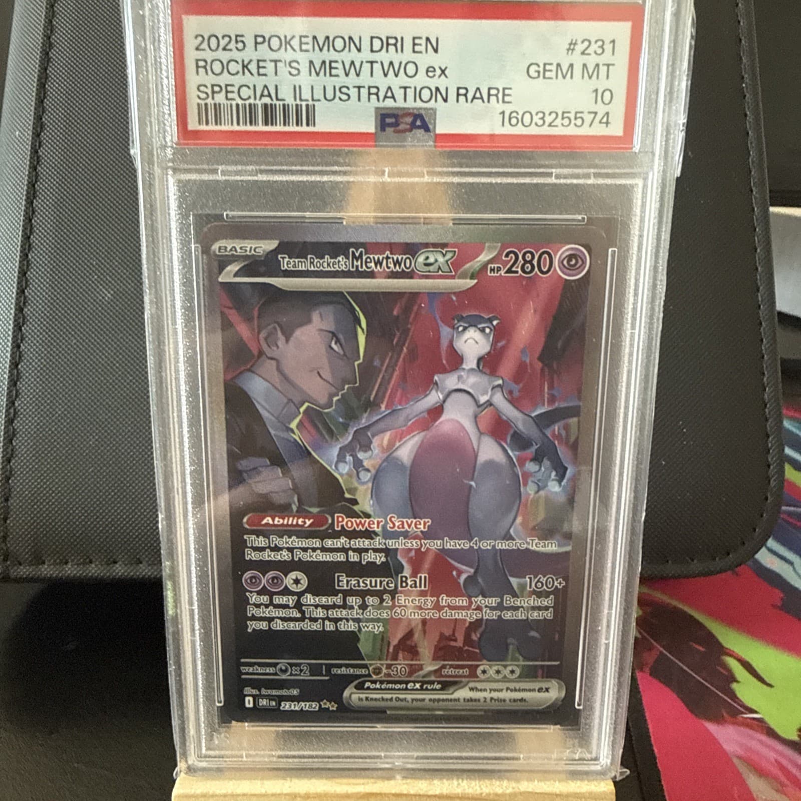 2025 Pokemon Destined Rivals Team Rocket's Mewtwo ex #231/182 PSA 10 GEM MINT