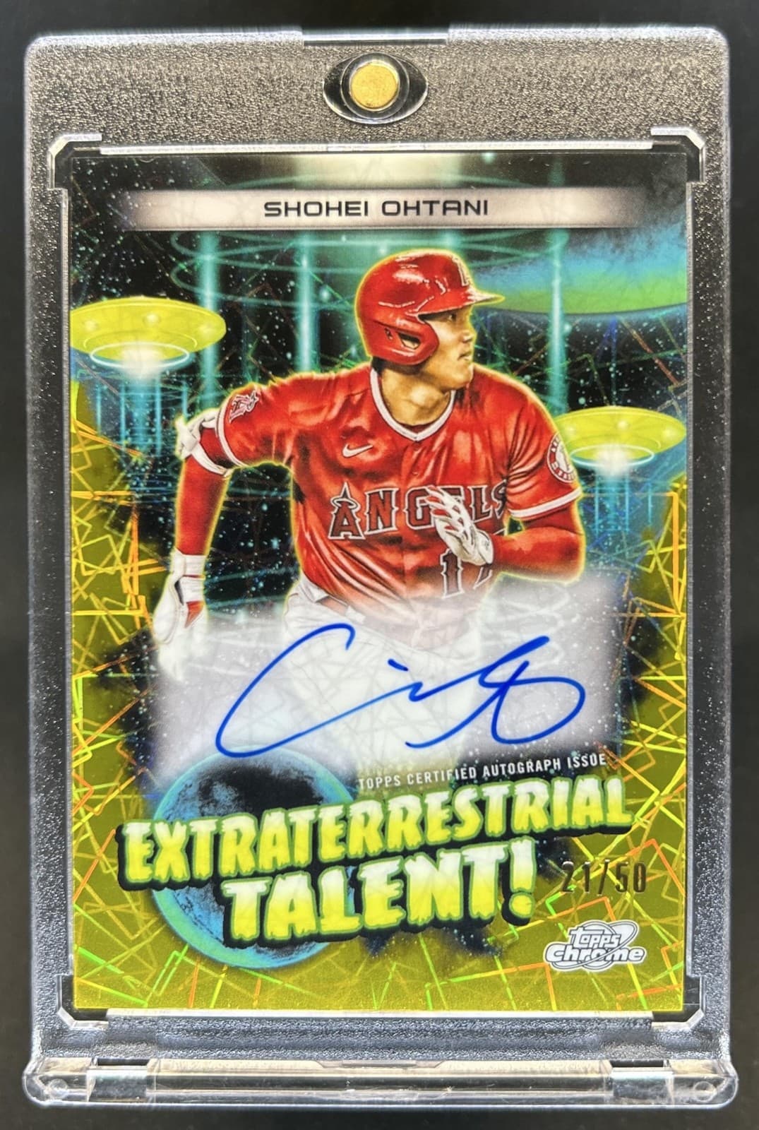 2023 Topps Cosmic Chrome Shohei Ohtani ET Talent Auto Gold Refractor #/50