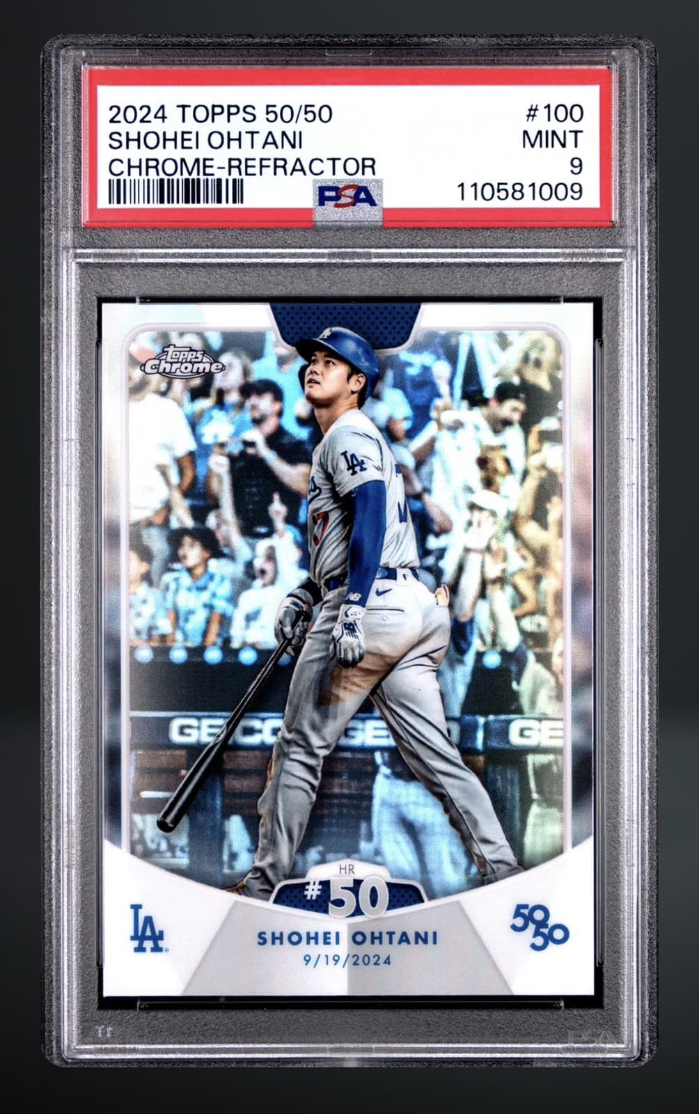 2024 Topps 50/50 Chrome Refractor #100 Shohei Ohtani Dodgers PSA 9 MINT